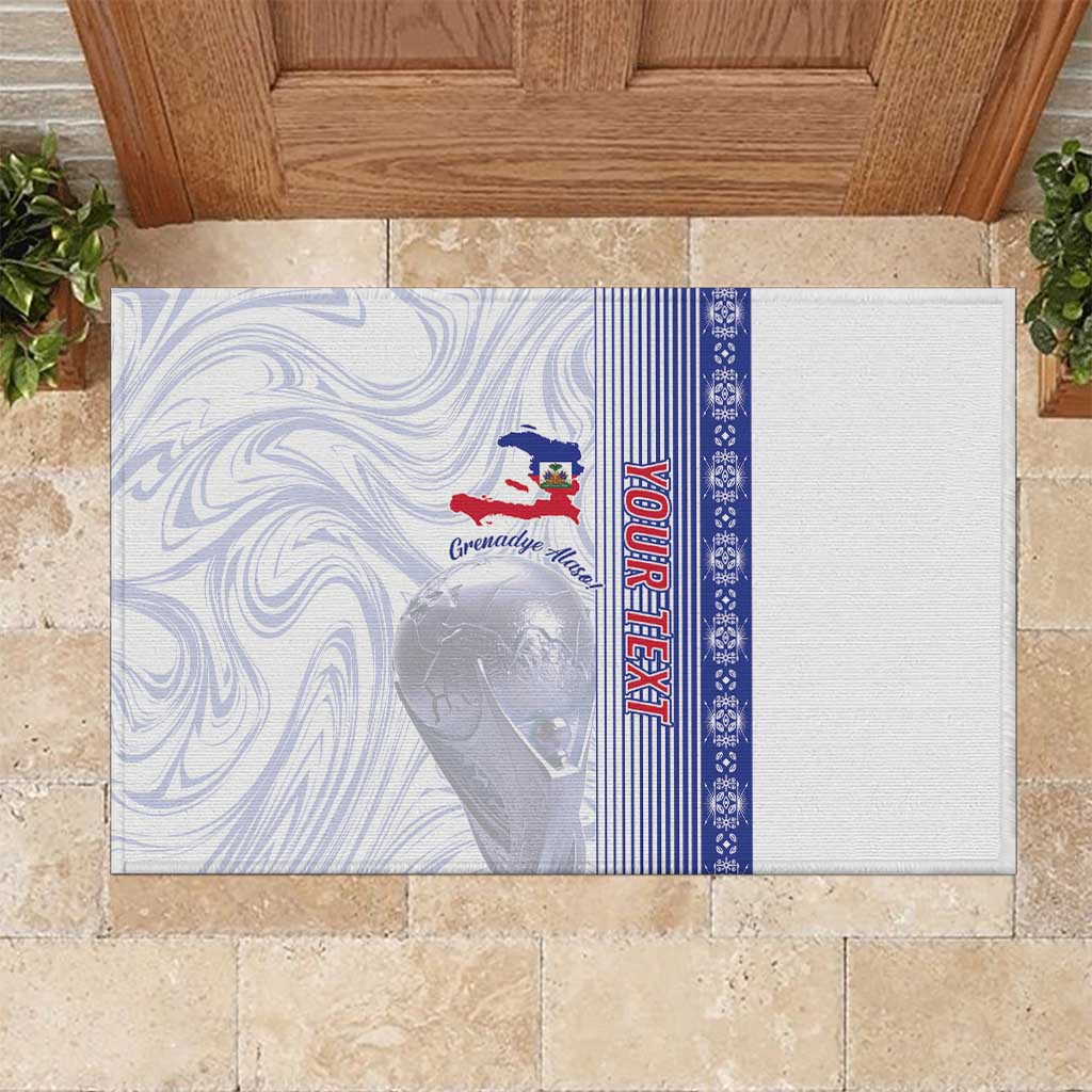 Custom Afro-Haiti Football Rubber Doormat 2026 Grenadye Alaso White Version - African Pride