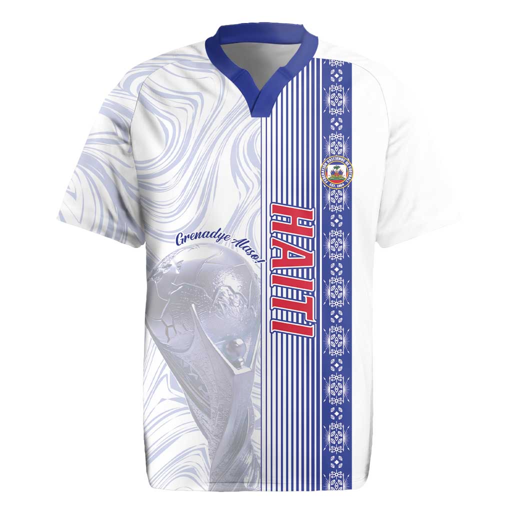 Custom Afro-Haiti Football Rugby Jersey 2026 Grenadye Alaso White Version LT14