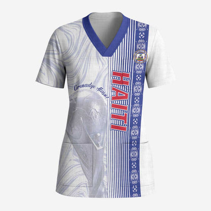 Custom Afro-Haiti Football Scrub Top 2026 Grenadye Alaso White Version - African Pride