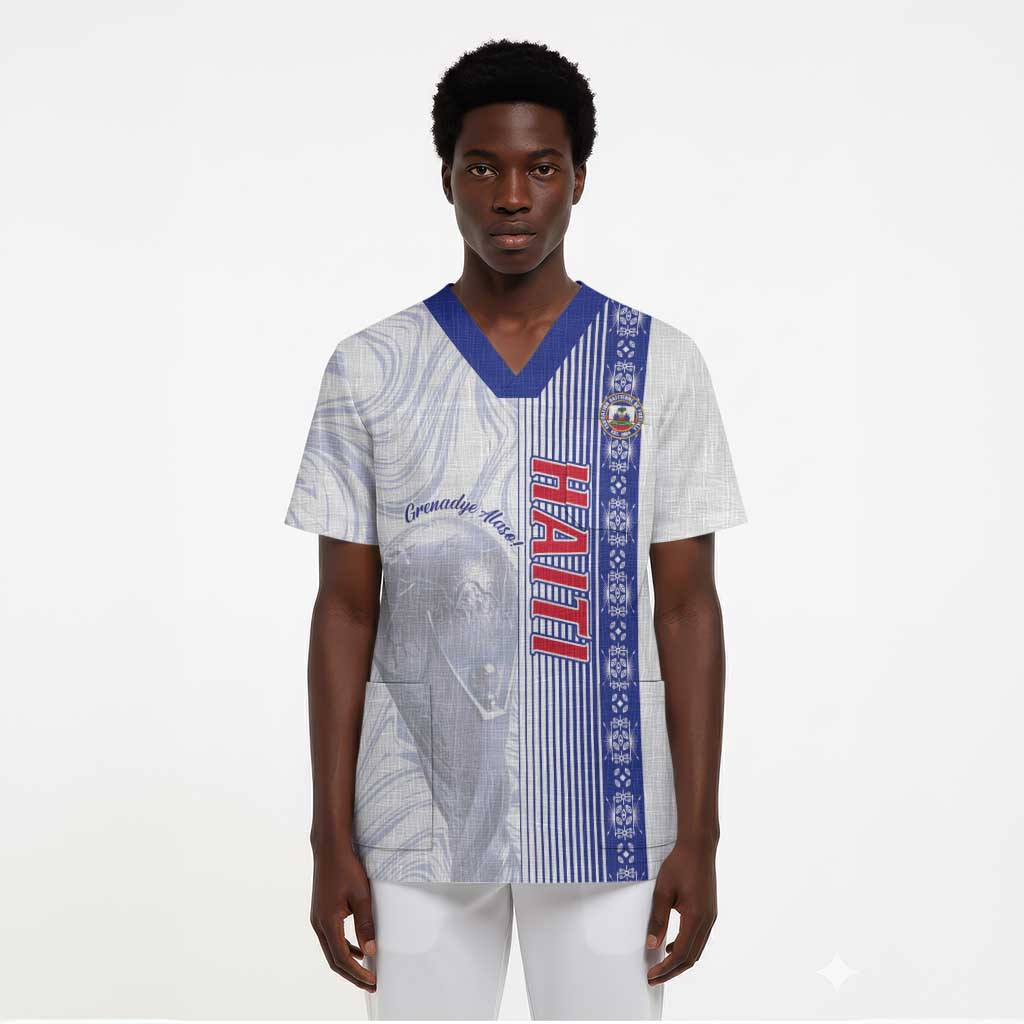 Custom Afro-Haiti Football Scrub Top 2026 Grenadye Alaso White Version - African Pride