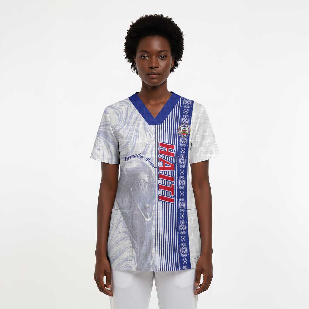 Custom Afro-Haiti Football Scrub Top 2026 Grenadye Alaso White Version - African Pride