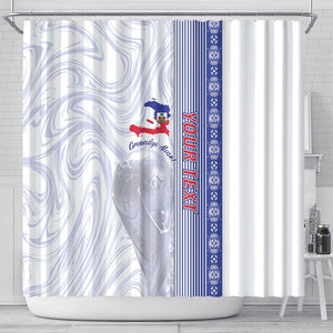 Custom Afro-Haiti Football Shower Curtain 2026 Grenadye Alaso White Version - African Pride
