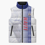 Custom Afro-Haiti Football Sleeveless Puffer Jacket 2026 Grenadye Alaso White Version - African Pride