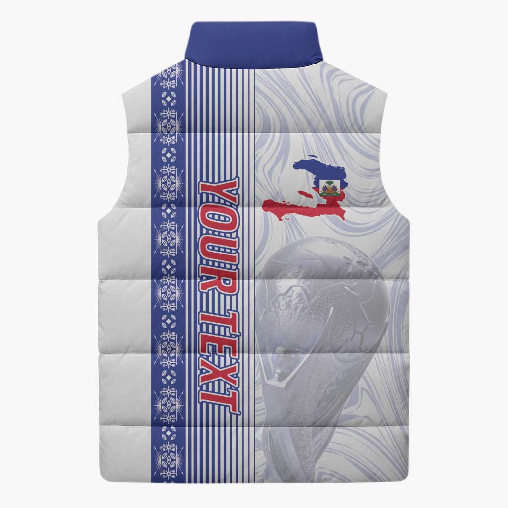 Custom Afro-Haiti Football Sleeveless Puffer Jacket 2026 Grenadye Alaso White Version - African Pride