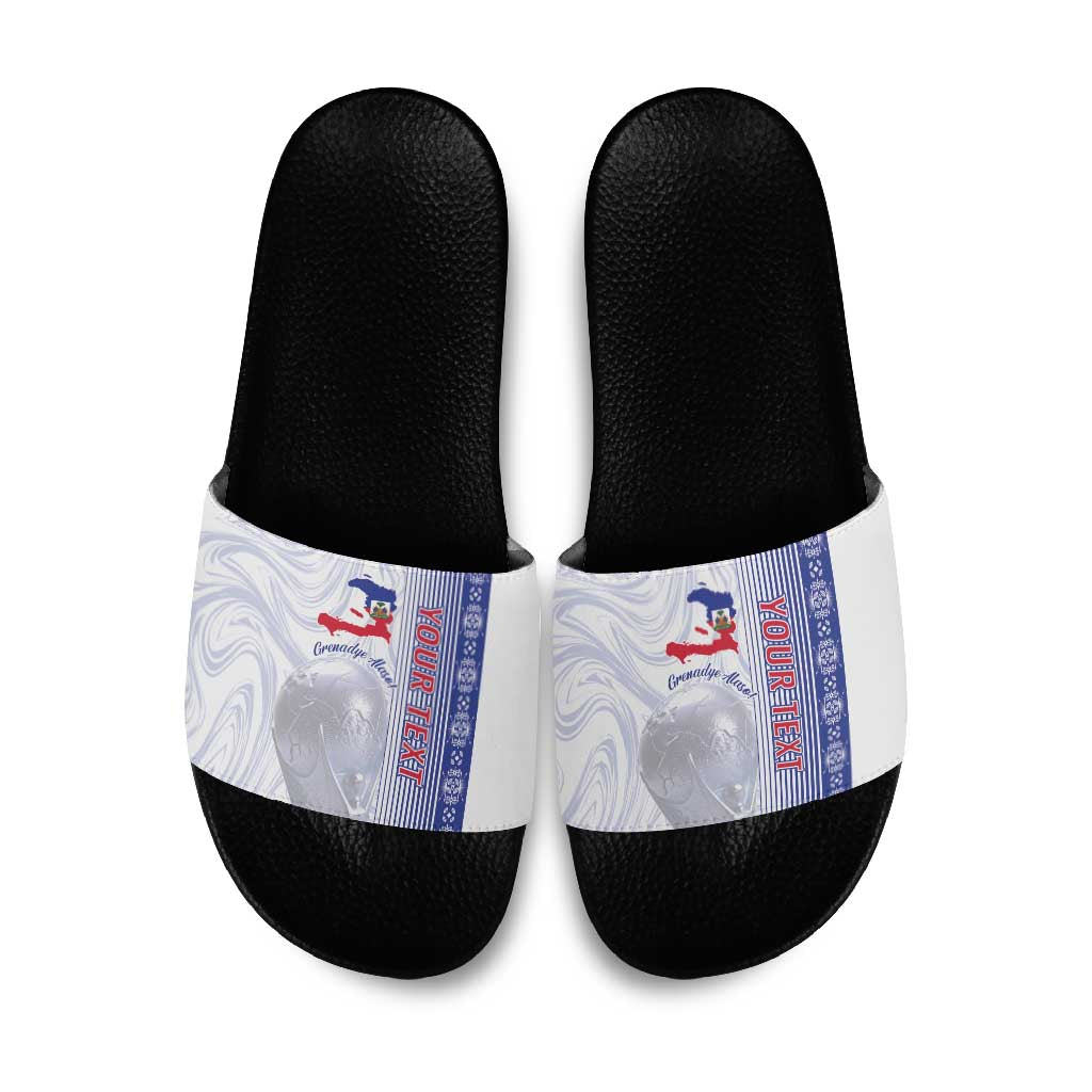 Custom Afro-Haiti Football Slide Sandals 2026 Grenadye Alaso White Version - African Pride