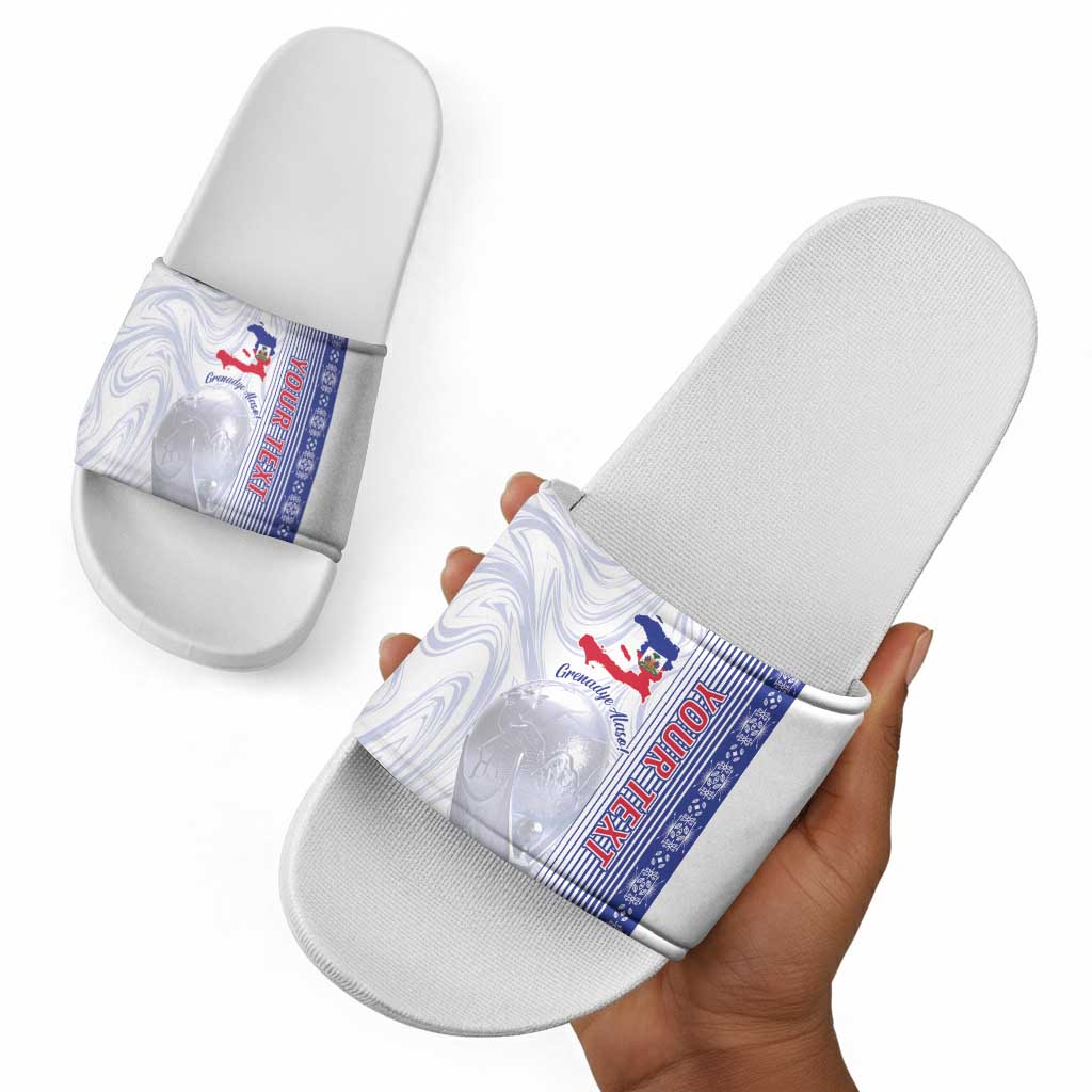 Custom Afro-Haiti Football Slide Sandals 2026 Grenadye Alaso White Version - African Pride