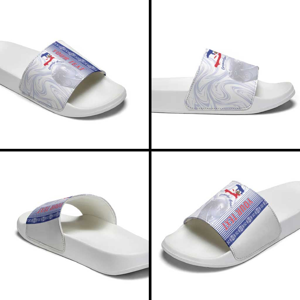 Custom Afro-Haiti Football Slide Sandals 2026 Grenadye Alaso White Version - African Pride