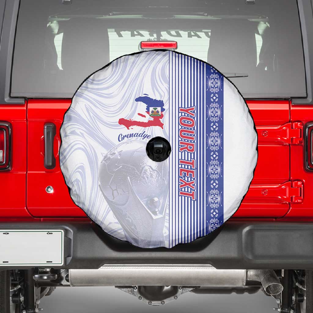 Custom Afro-Haiti Football Spare Tire Cover 2026 Grenadye Alaso White Version - African Pride