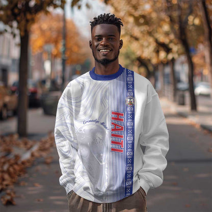 Custom Afro-Haiti Football Sweatshirt 2026 Grenadye Alaso White Version - African Pride