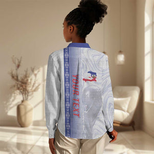 Custom Afro-Haiti Football Women Casual Shirt 2026 Grenadye Alaso White Version - African Pride