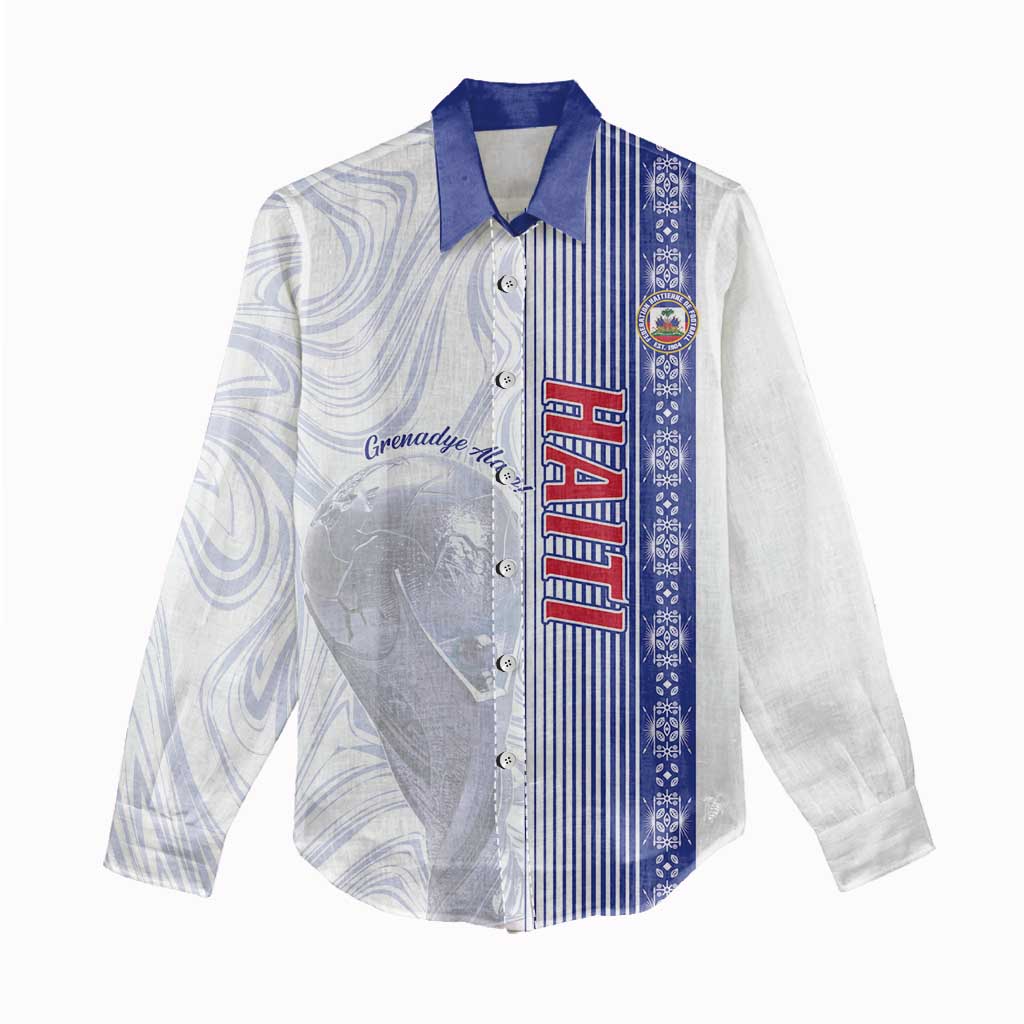 Custom Afro-Haiti Football Women Casual Shirt 2026 Grenadye Alaso White Version - African Pride