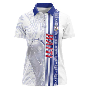Custom Afro-Haiti Football Women Polo Shirt 2026 Grenadye Alaso White Version LT14
