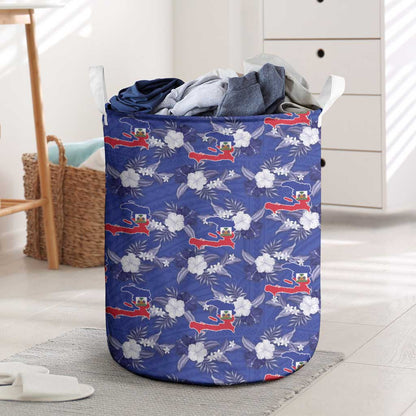 Afro-Haitians Laundry Basket Ayiti Map and Rose Kayenn Tropical Style - African Pride