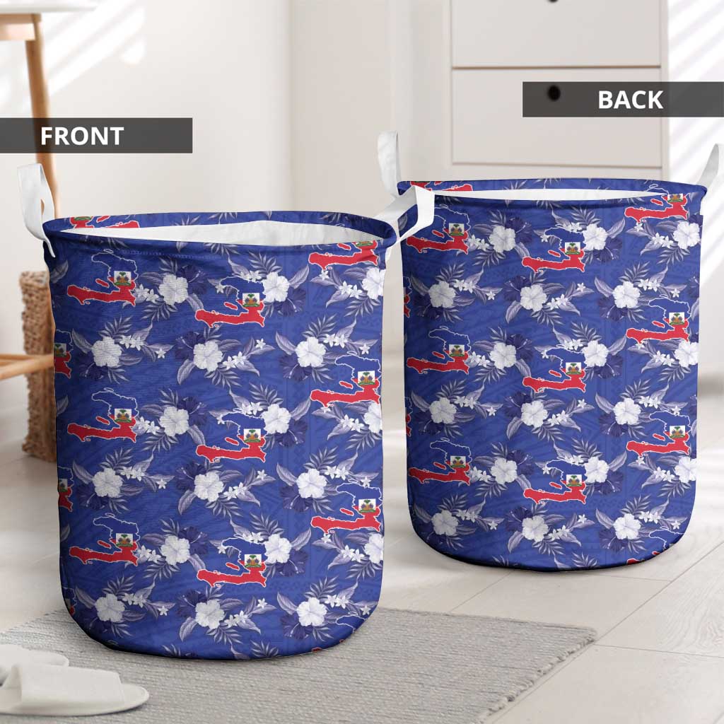 Afro-Haitians Laundry Basket Ayiti Map and Rose Kayenn Tropical Style - African Pride