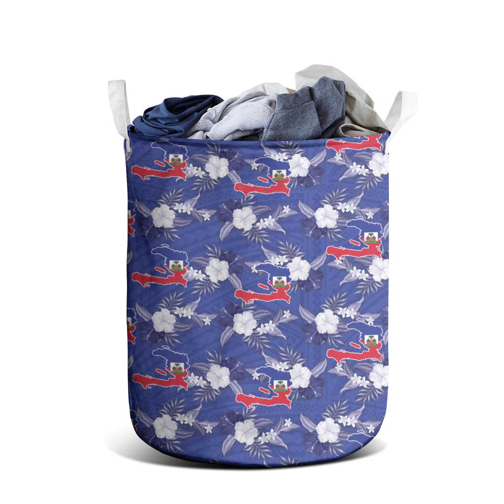 Afro-Haitians Laundry Basket Ayiti Map and Rose Kayenn Tropical Style - African Pride