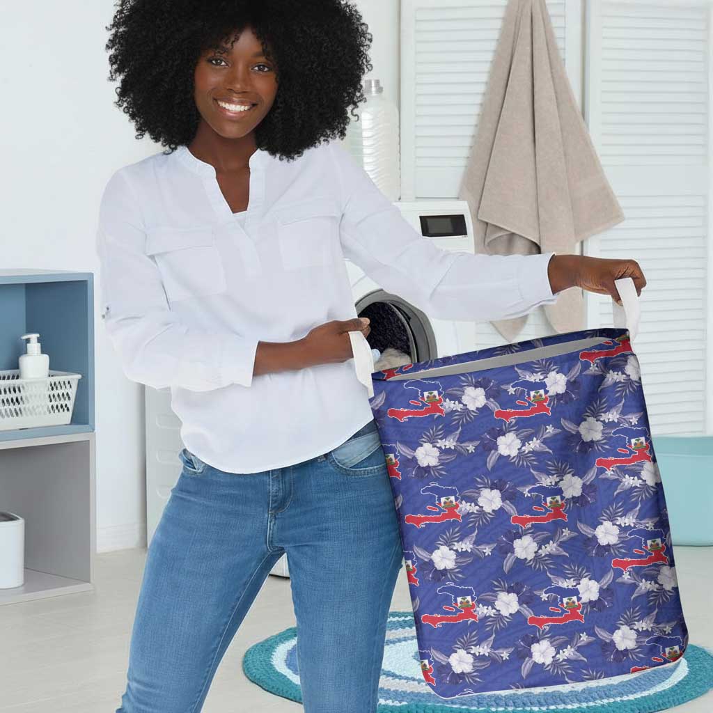 Afro-Haitians Laundry Basket Ayiti Map and Rose Kayenn Tropical Style - African Pride