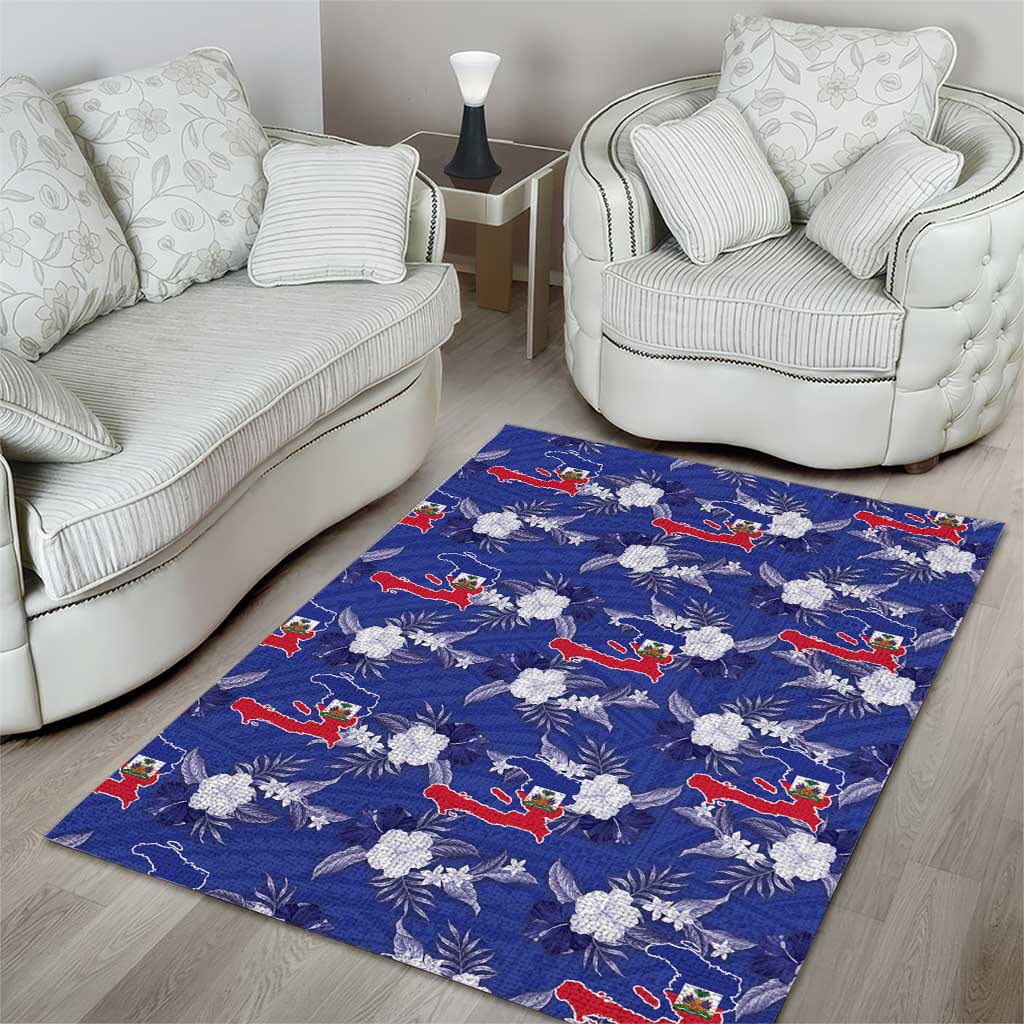 Afro-Haitians Area Rug Ayiti Map and Rose Kayenn Tropical Style - African Pride