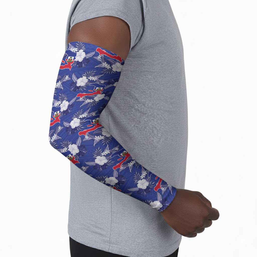 Afro-Haitians Arm Sleeves Ayiti Map and Rose Kayenn Tropical Style - African Pride