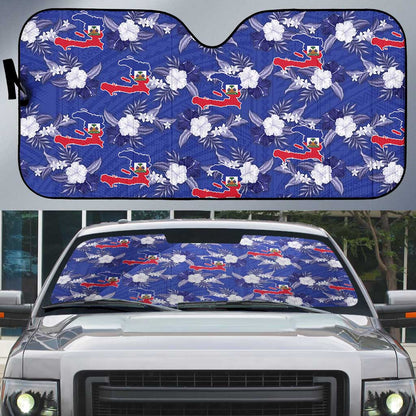 Afro-Haitians Auto Sun Shade Ayiti Map and Rose Kayenn Tropical Style - African Pride