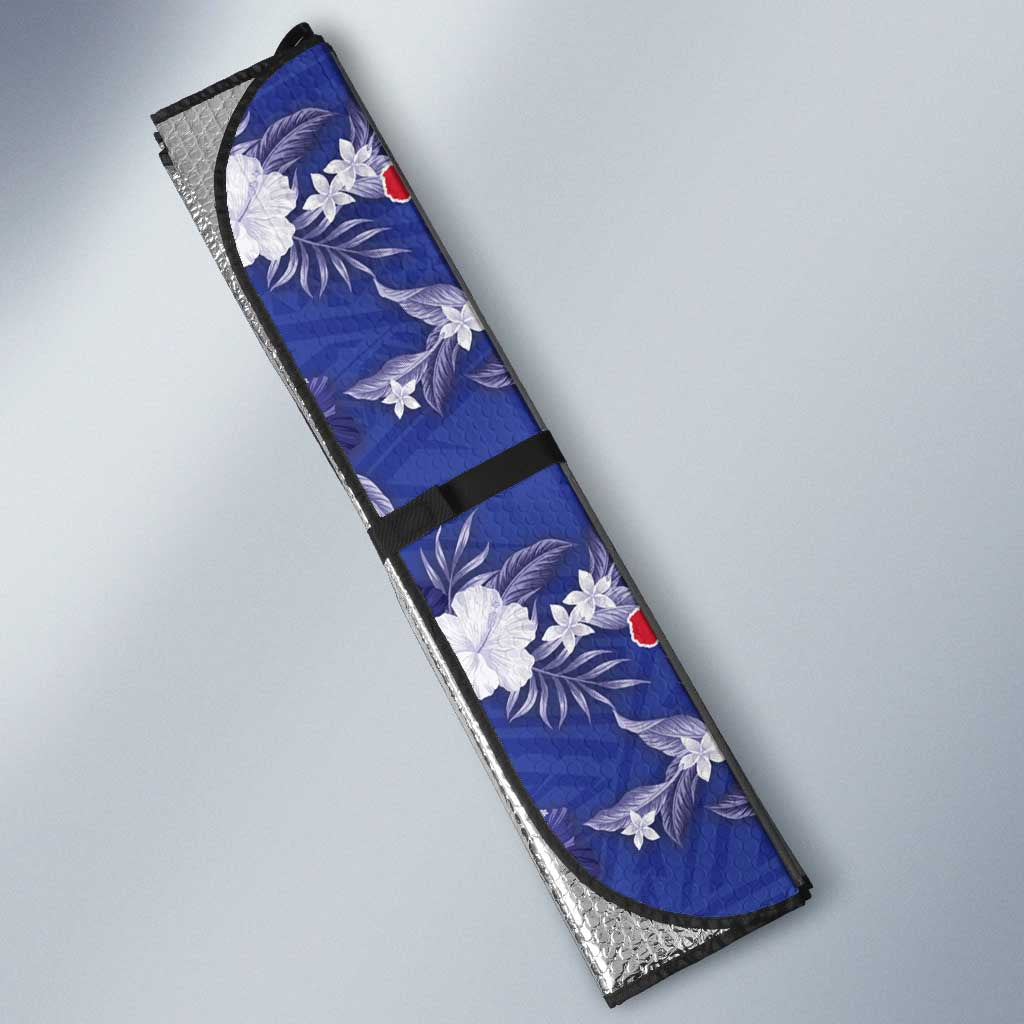 Afro-Haitians Auto Sun Shade Ayiti Map and Rose Kayenn Tropical Style - African Pride