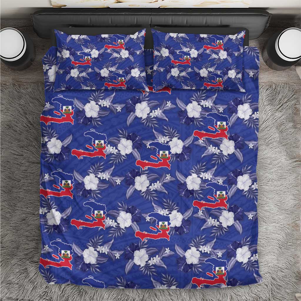 Afro-Haitians Bedding Set Ayiti Map and Rose Kayenn Tropical Style - African Pride