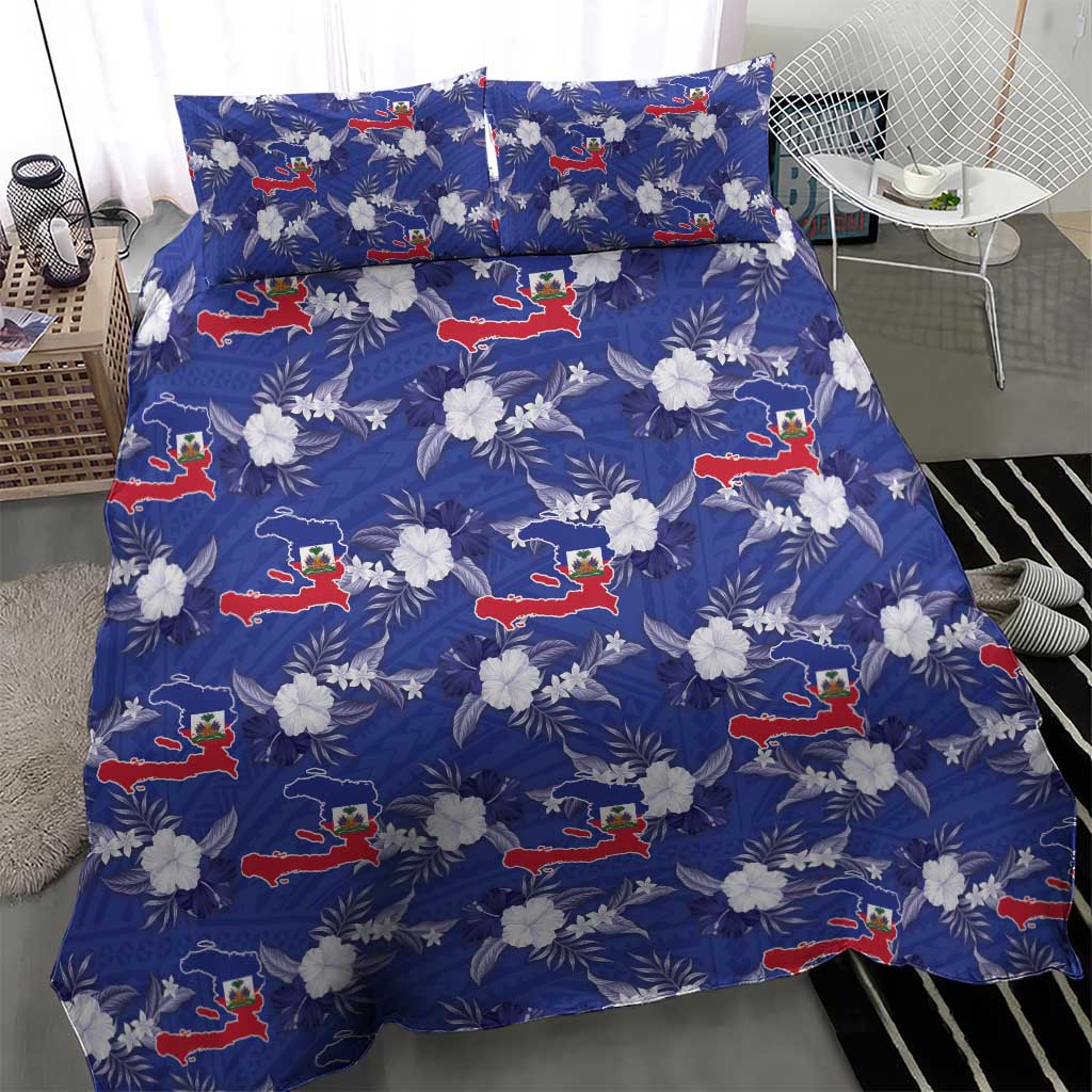Afro-Haitians Bedding Set Ayiti Map and Rose Kayenn Tropical Style - African Pride