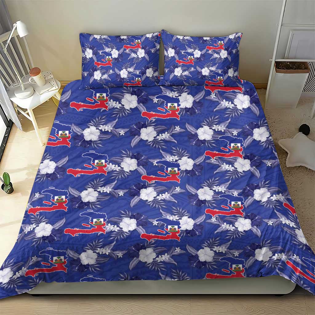 Afro-Haitians Bedding Set Ayiti Map and Rose Kayenn Tropical Style - African Pride