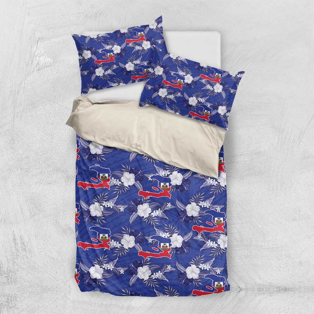 Afro-Haitians Bedding Set Ayiti Map and Rose Kayenn Tropical Style - African Pride