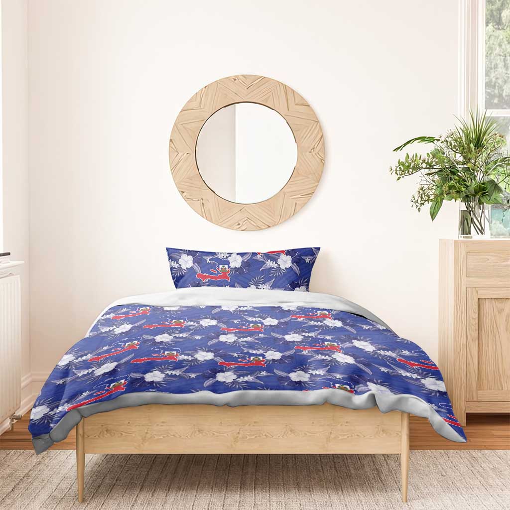 Afro-Haitians Bedding Set Ayiti Map and Rose Kayenn Tropical Style - African Pride