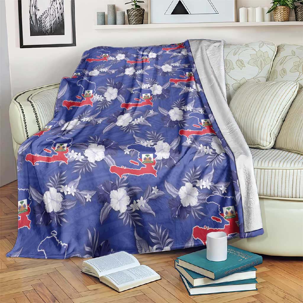 Afro-Haitians Blanket Ayiti Map and Rose Kayenn Tropical Style - African Pride