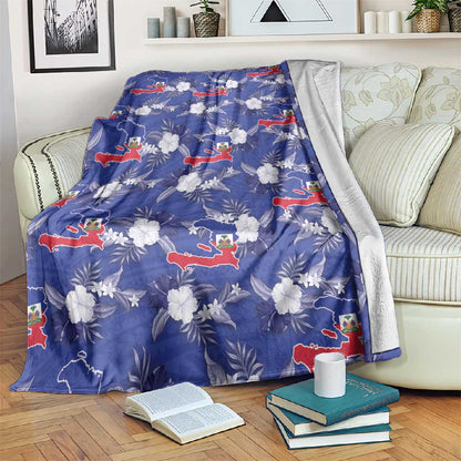 Afro-Haitians Blanket Ayiti Map and Rose Kayenn Tropical Style - African Pride