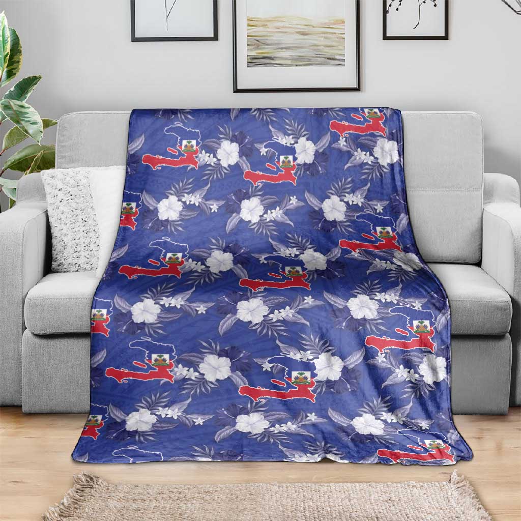 Afro-Haitians Blanket Ayiti Map and Rose Kayenn Tropical Style - African Pride