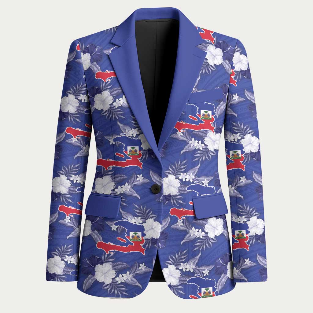 Afro-Haitians Blazer Ayiti Map and Rose Kayenn Tropical Style - African Pride