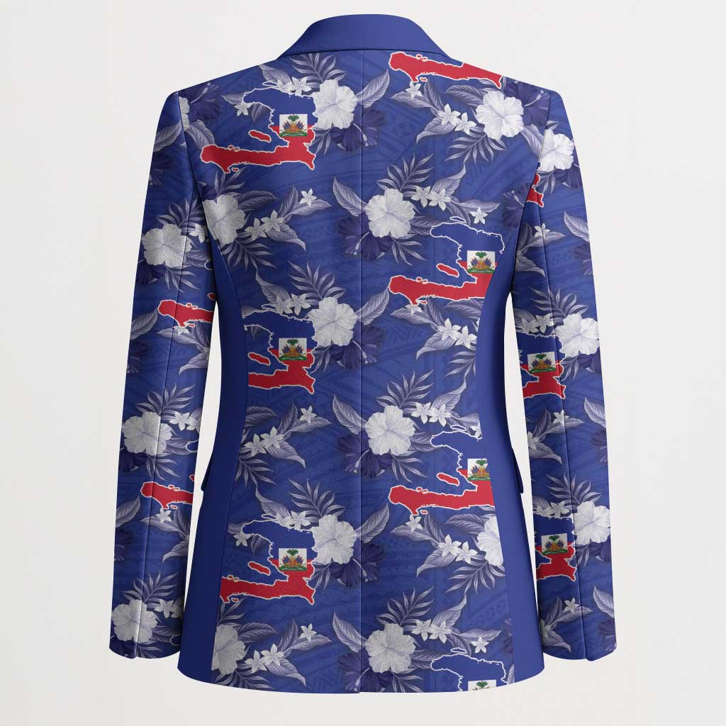 Afro-Haitians Blazer Ayiti Map and Rose Kayenn Tropical Style - African Pride