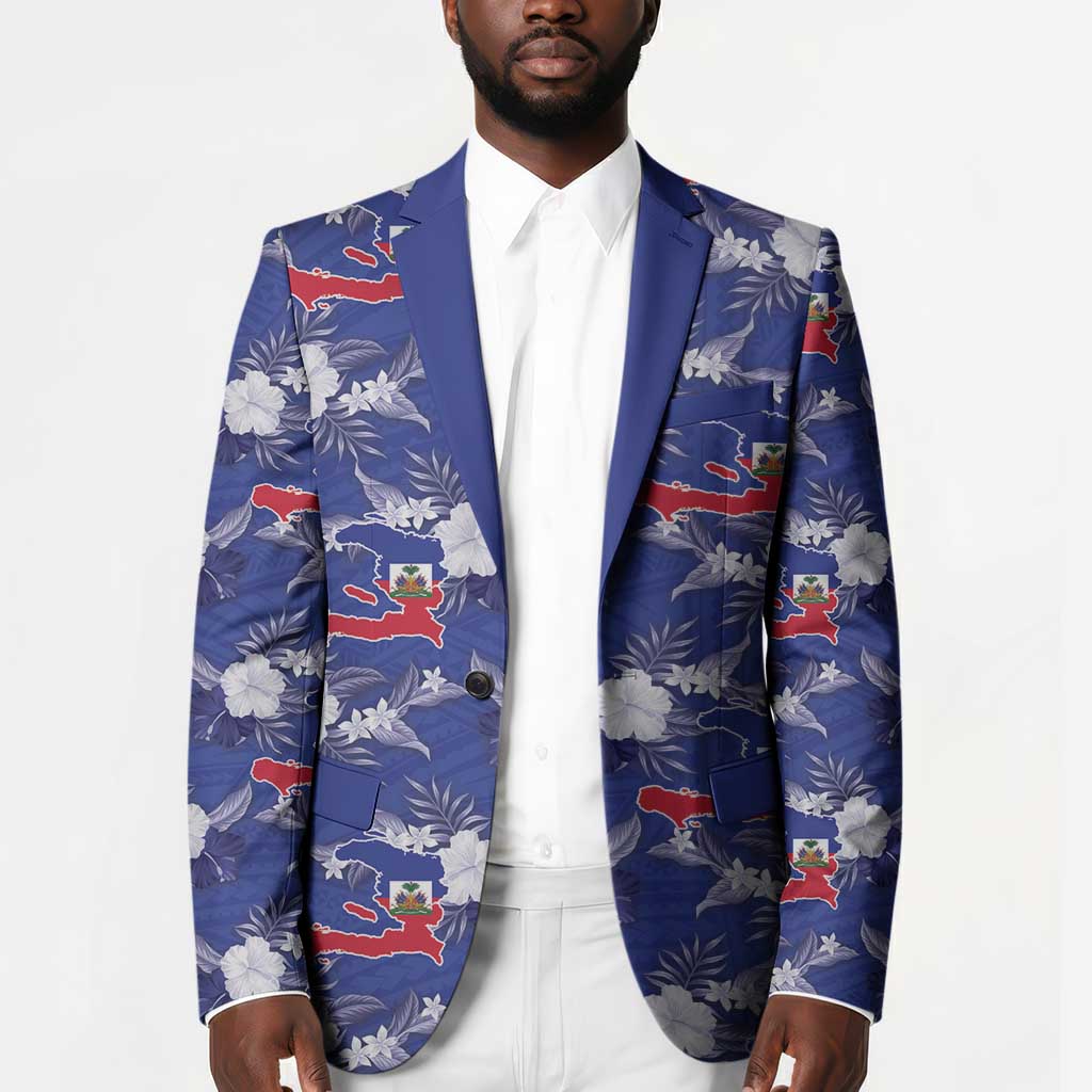 Afro-Haitians Blazer Ayiti Map and Rose Kayenn Tropical Style - African Pride