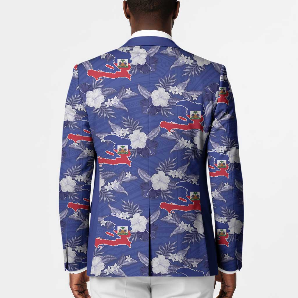 Afro-Haitians Blazer Ayiti Map and Rose Kayenn Tropical Style - African Pride