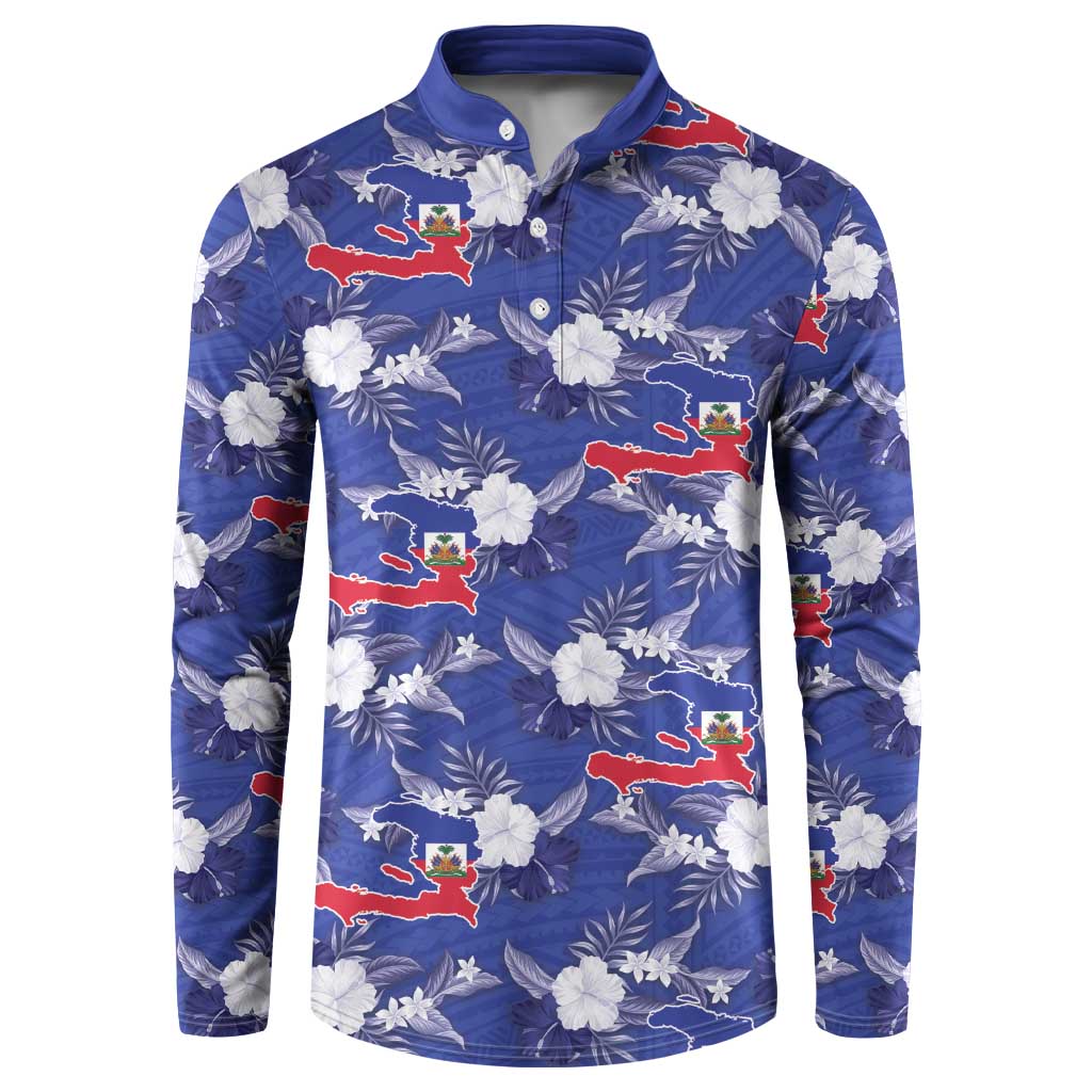 Afro-Haitians Button Sweatshirt Ayiti Map and Rose Kayenn Tropical Style