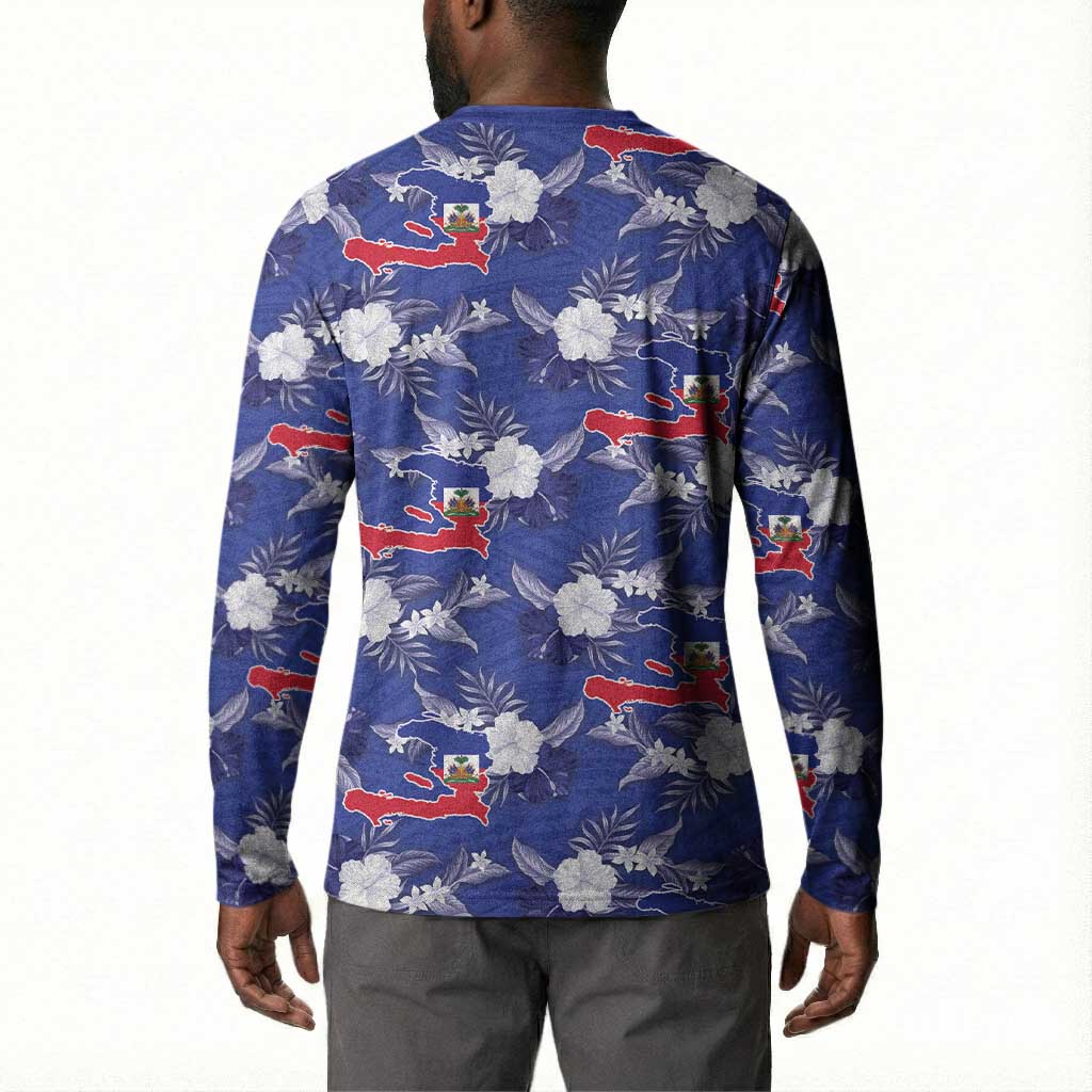 Afro-Haitians Button Sweatshirt Ayiti Map and Rose Kayenn Tropical Style
