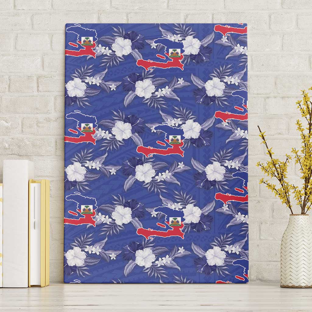 Afro-Haitians Canvas Wall Art Ayiti Map and Rose Kayenn Tropical Style - African Pride