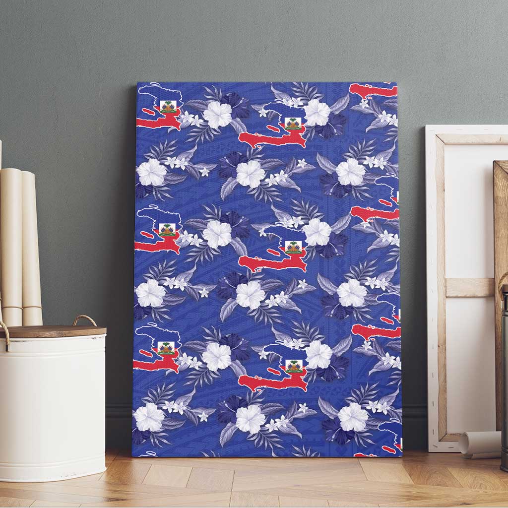 Afro-Haitians Canvas Wall Art Ayiti Map and Rose Kayenn Tropical Style - African Pride