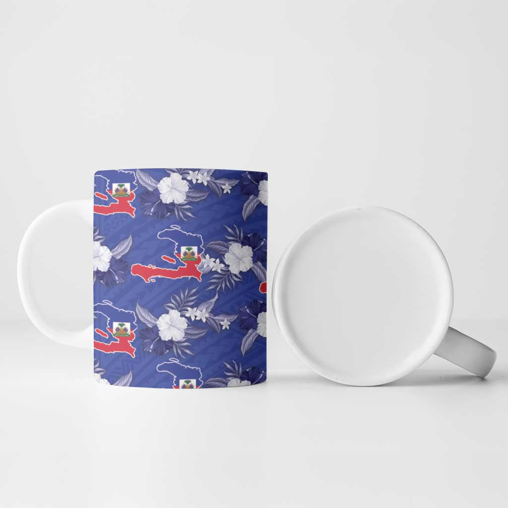Afro-Haitians Ceramic Mug Ayiti Map and Rose Kayenn Tropical Style - African Pride
