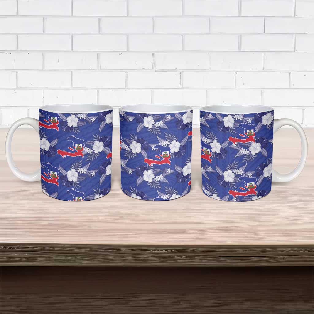 Afro-Haitians Ceramic Mug Ayiti Map and Rose Kayenn Tropical Style - African Pride
