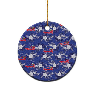 Afro-Haitians Ceramic Ornament Ayiti Map and Rose Kayenn Tropical Style - African Pride