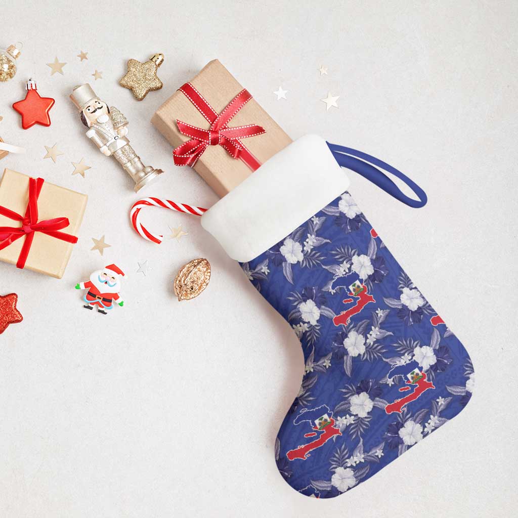 Afro-Haitians Christmas Stocking Ayiti Map and Rose Kayenn Tropical Style - African Pride