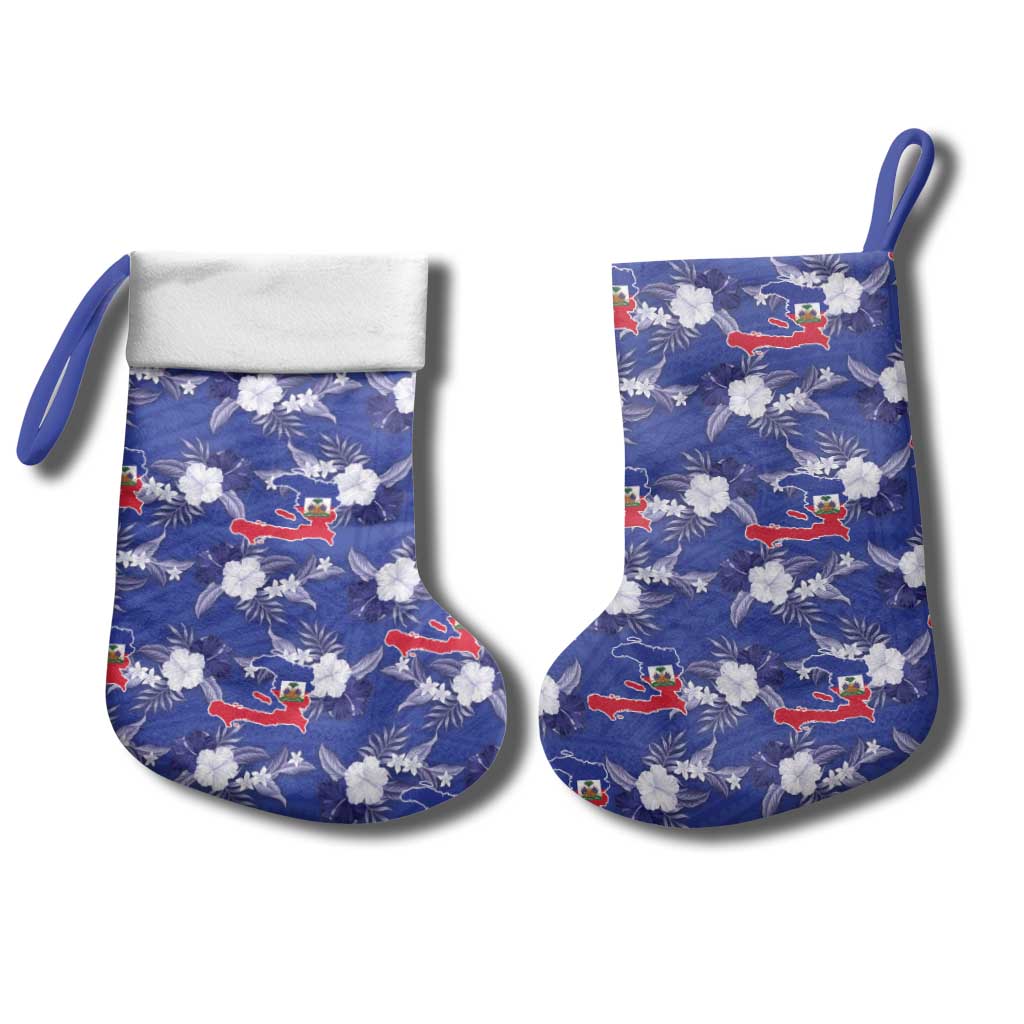 Afro-Haitians Christmas Stocking Ayiti Map and Rose Kayenn Tropical Style - African Pride
