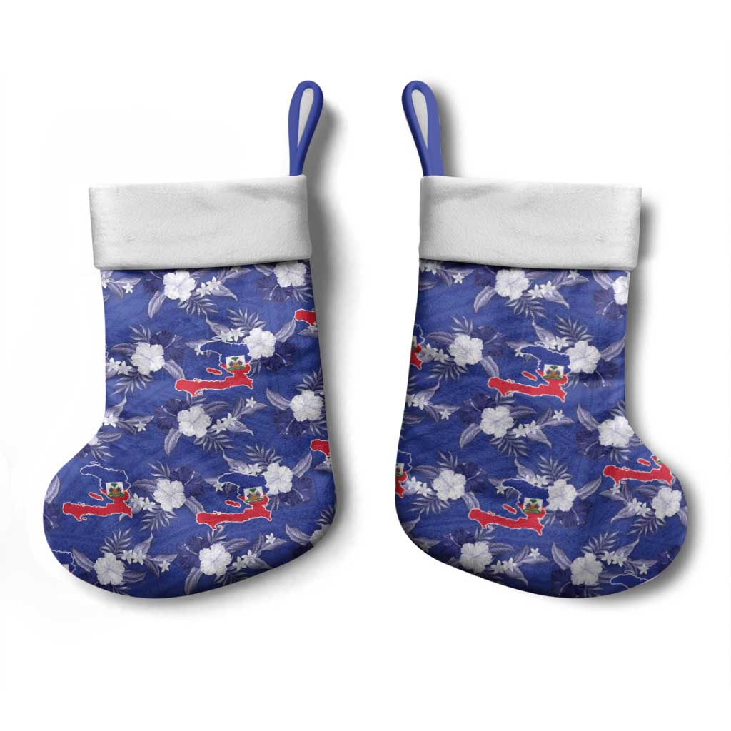 Afro-Haitians Christmas Stocking Ayiti Map and Rose Kayenn Tropical Style - African Pride