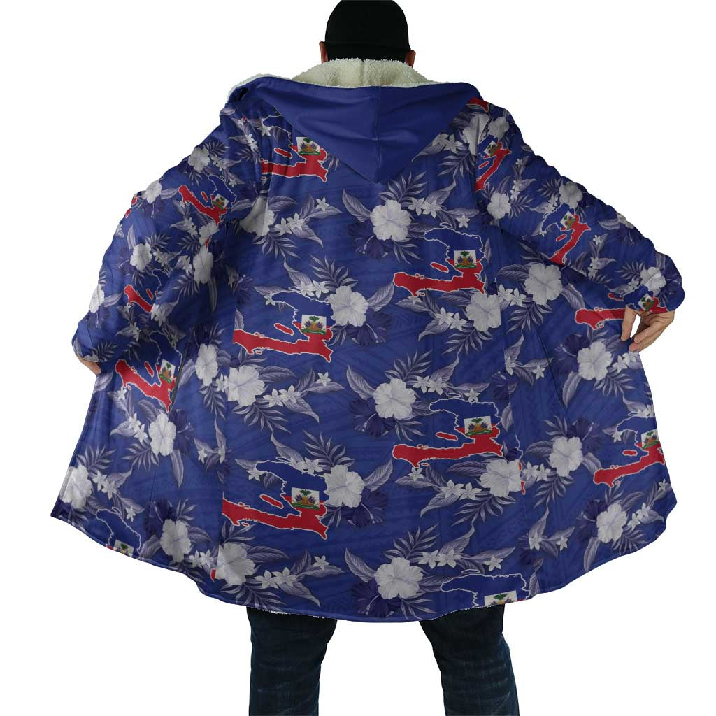 Afro-Haitians Cloak Ayiti Map and Rose Kayenn Tropical Style - African Pride