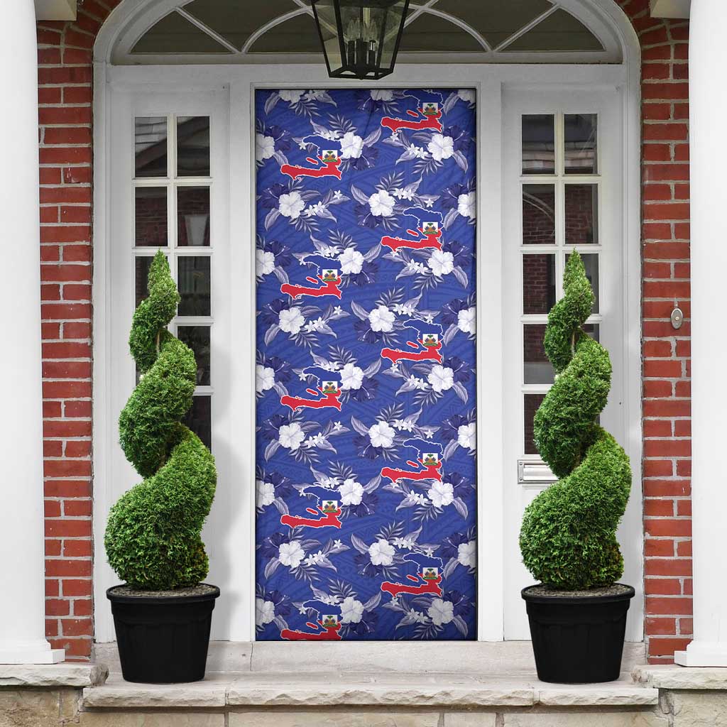 Afro-Haitians Door Cover Ayiti Map and Rose Kayenn Tropical Style - African Pride
