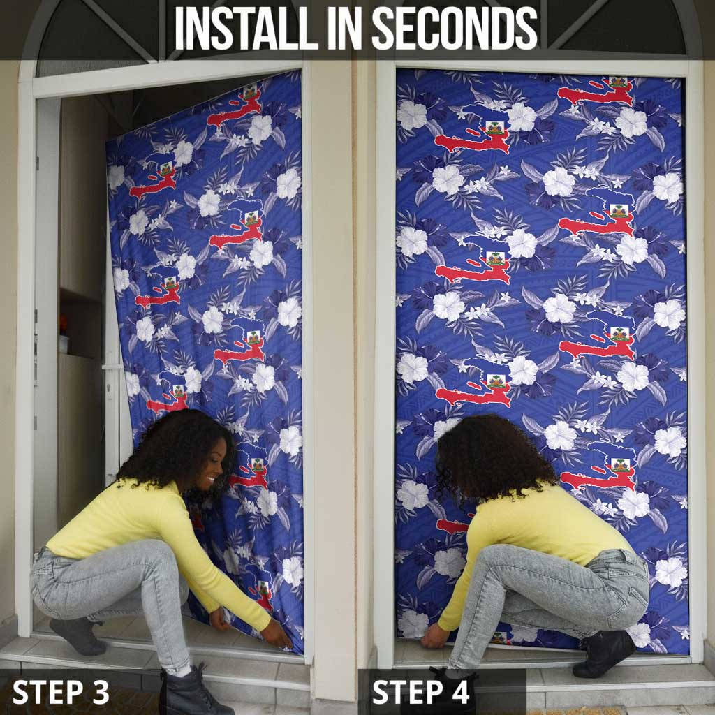 Afro-Haitians Door Cover Ayiti Map and Rose Kayenn Tropical Style - African Pride