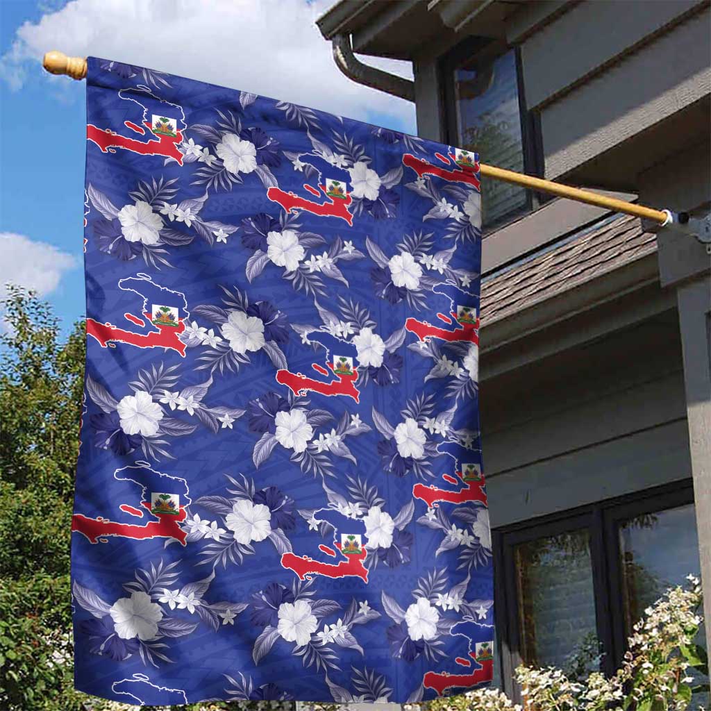 Afro-Haitians Garden Flag Ayiti Map and Rose Kayenn Tropical Style - African Pride